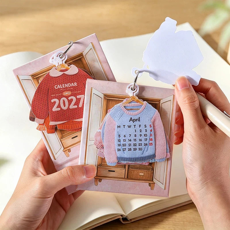 2027 Wardrobe-Shaped Mini Desk Calendar – Cute Creative Design Mini Desk Calendar Qme