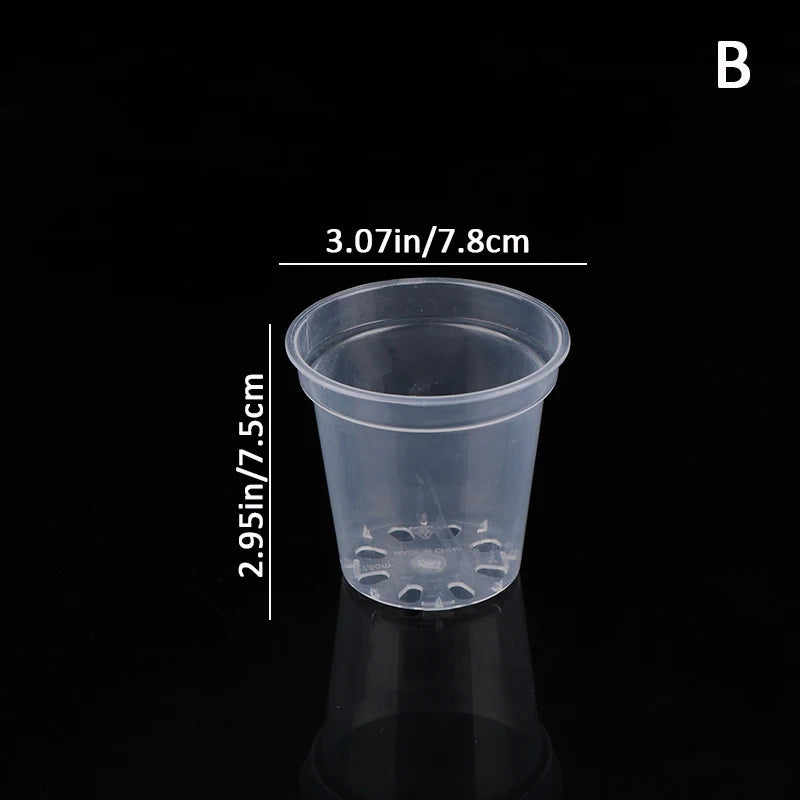 Transparent Round Orchid Planter Pot – Clear Nursery Container Orchid Planter Pot Qst B