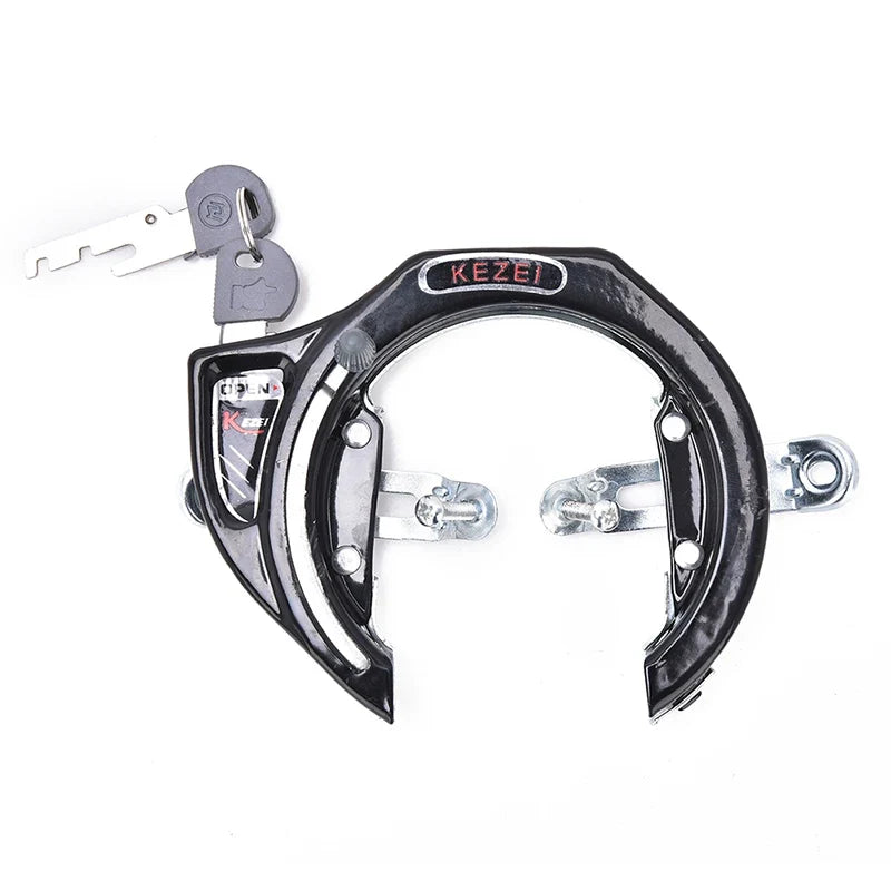 Mountain Bike Steel Chain Lock with Keys – Anti-Theft Bicycle Chain Lock Qme Black