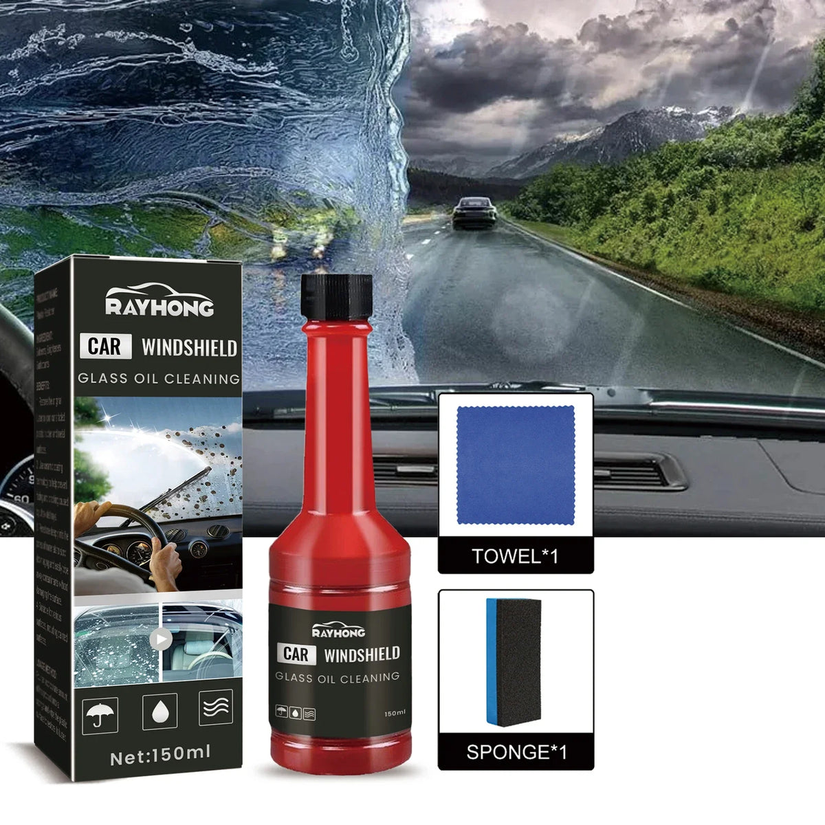 Windshield Washer Fluid – Auto Glass Cleaner, Rain & Fog Remover Auto Glass Cleaner Qme