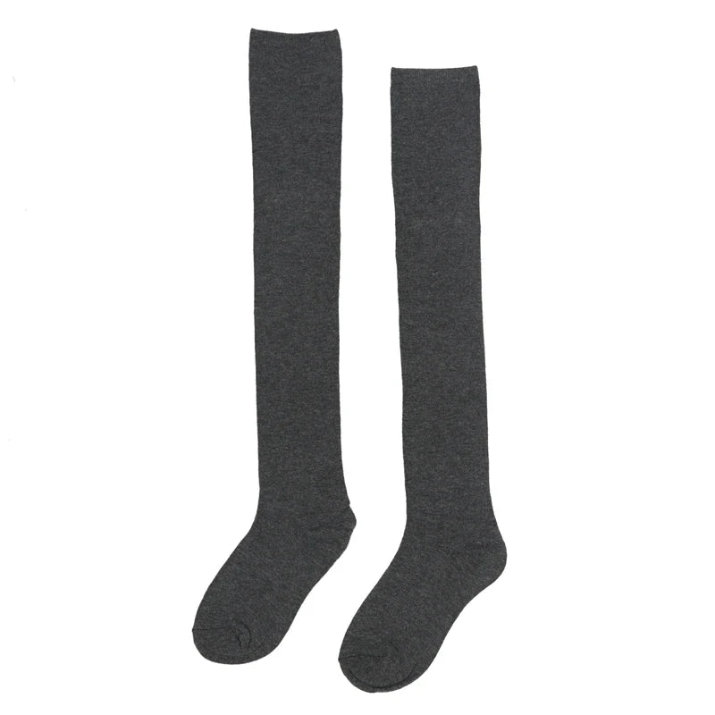 Women's Striped Over-the-Knee Long Socks – 18 Colors Over-the-Knee Socks Qme A16 One Size