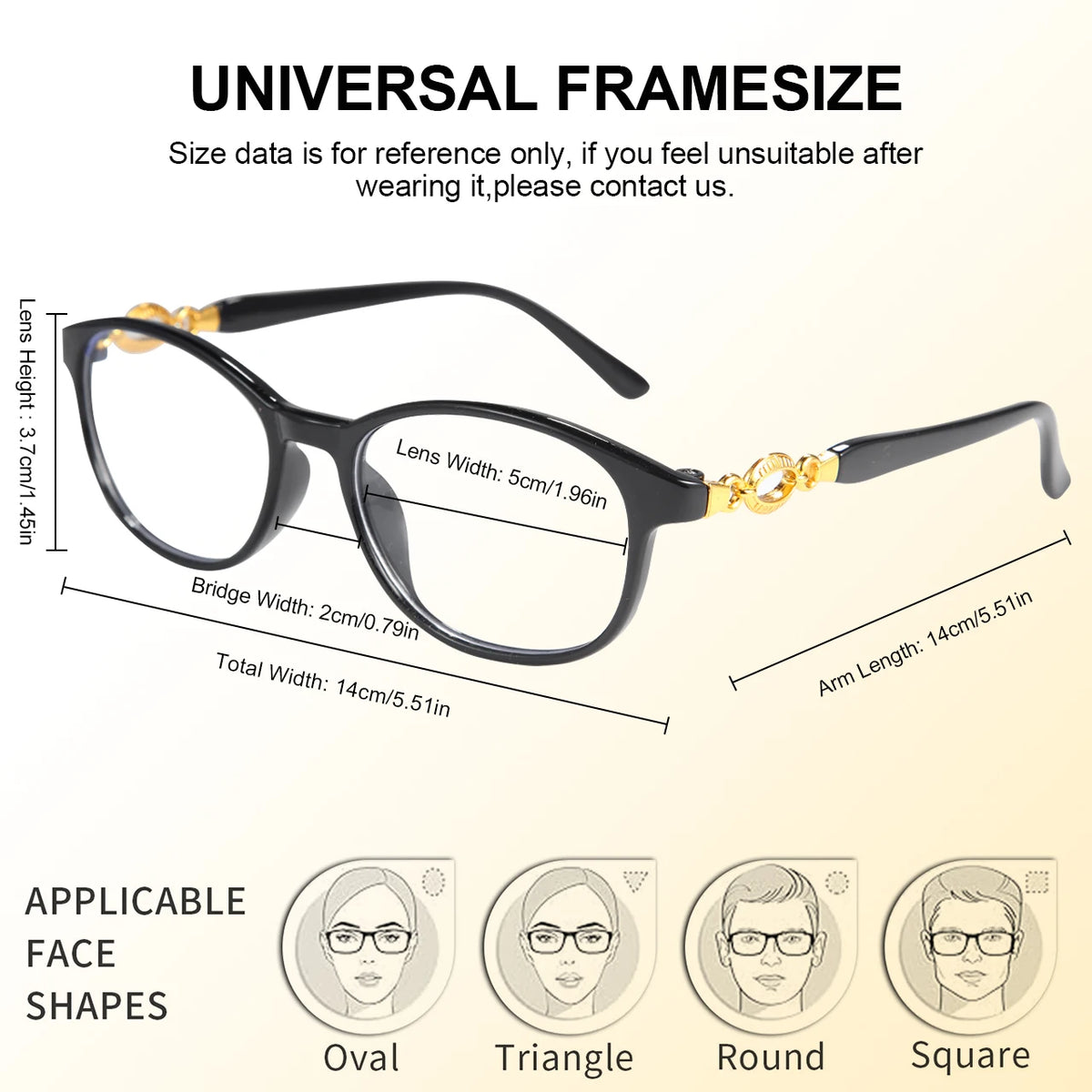 VOPHA L4 Lightweight Oval Reading Glasses – Unisex PC Frame Reading Glasses Qst