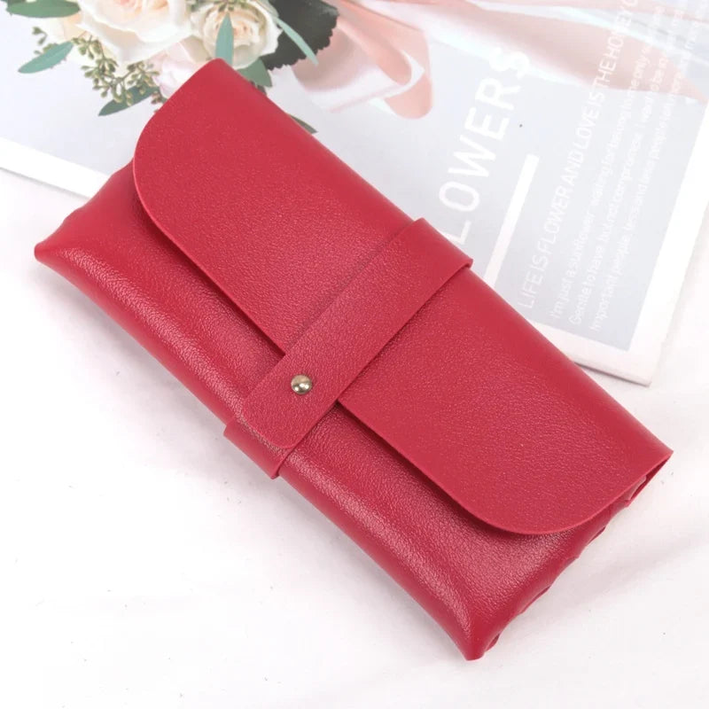 Thick Protective Eyeglasses Case – Soft Vinegar Fiber, Unisex Eyeglasses Case Qme Red