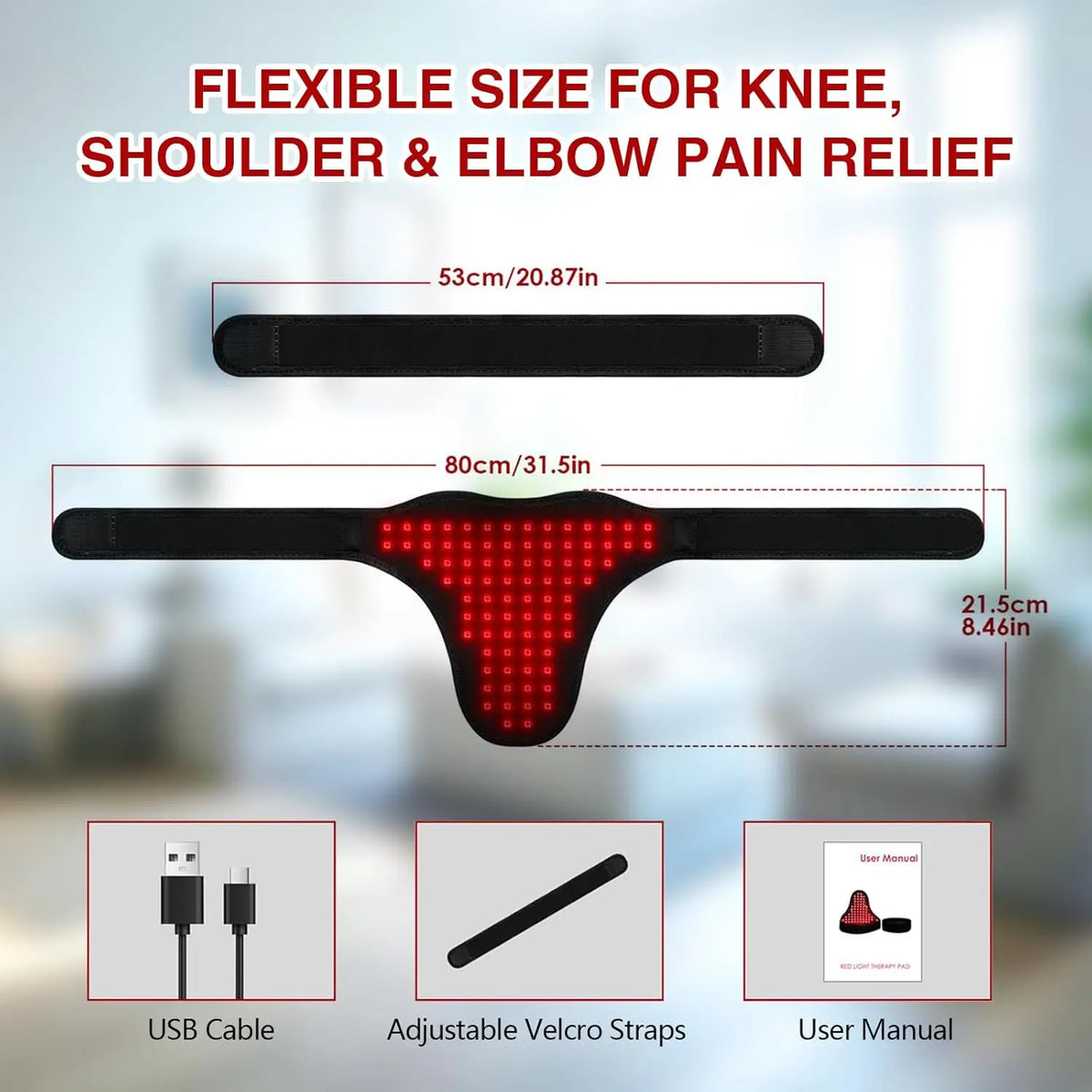 Red Light Therapy Wrap for Men – 660nm & 850nm LED Pad Red Light Therapy Device Qst