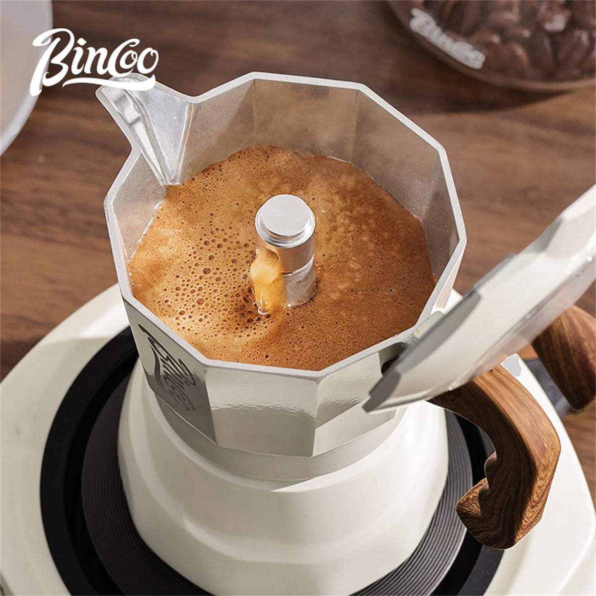 Bincoo Dual Valve Moka Pot & Electric Heater Espresso Set Moka Pot Espresso Set Qst