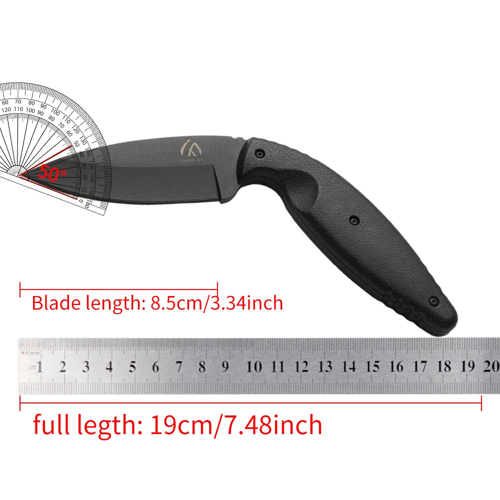 HUANGFU Straight Knife with Sheath | Steel Blade Outdoor Knife Fixed Blade Knife Qst
