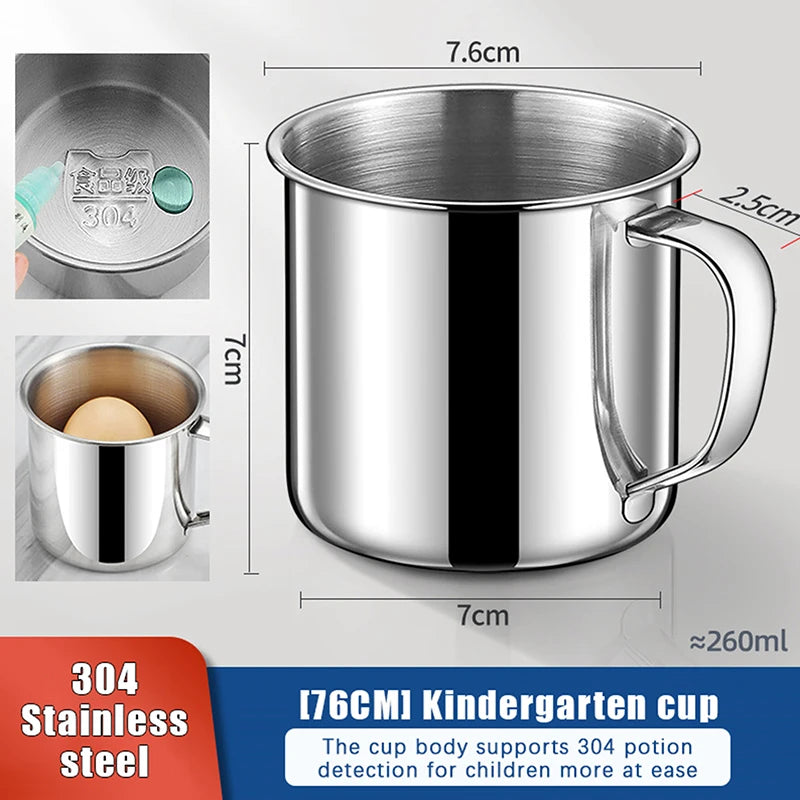 Stainless Steel Coffee Mug with Handle – Camping & Travel Stainless Steel Mug Qst 260ml 0