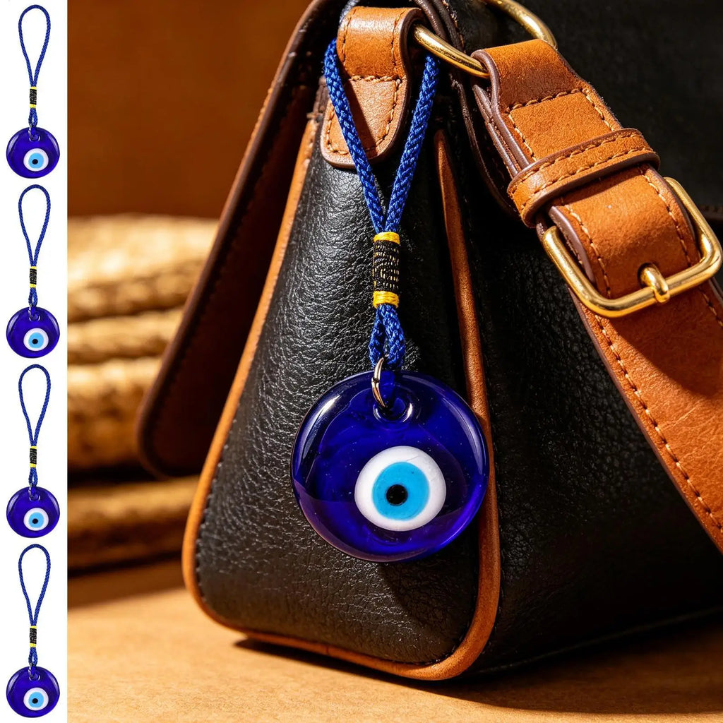 Evil Eye Charm 4-Piece Turkish Good Luck Glass Decor Set Decorative Charm Set Qme