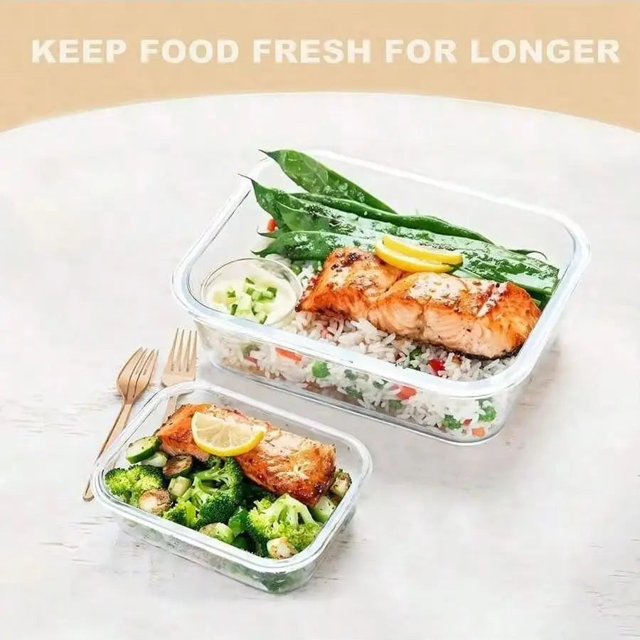 Glass Food Storage Container with Lid – Meal Prep & Dishwasher Safe Glass Food Container Qme