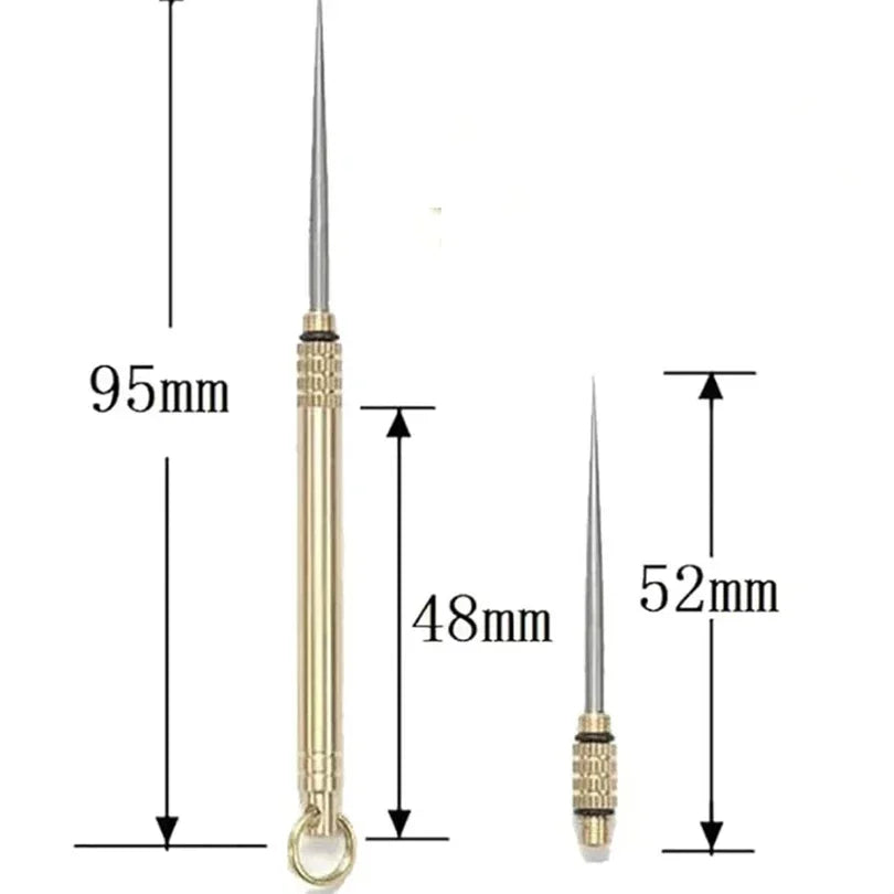Titanium Brass Toothpick & Fruit Fork | Portable Outdoor Tool Outdoor Multitool Pick Qme