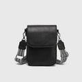 Women's Mini Crossbody Bag – Retro Vintage PU Square Padded Mini Crossbody Bag Qme black