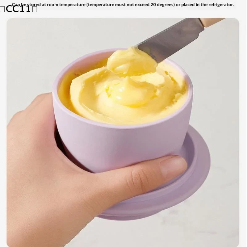 Silicone Butter & Cheese Storage Crock – Sealed Dustproof Lid Butter & Cheese Crock Qme