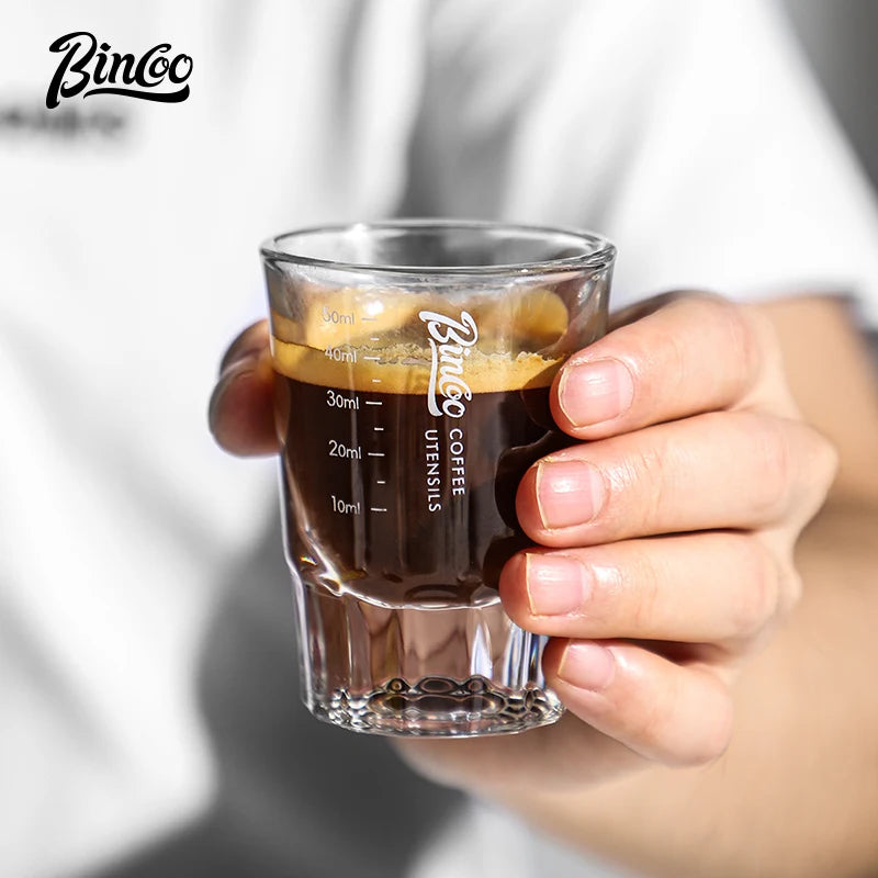 Bincoo 50ml Glass Espresso Measuring Cup with Scale Espresso Measuring Cup Qst
