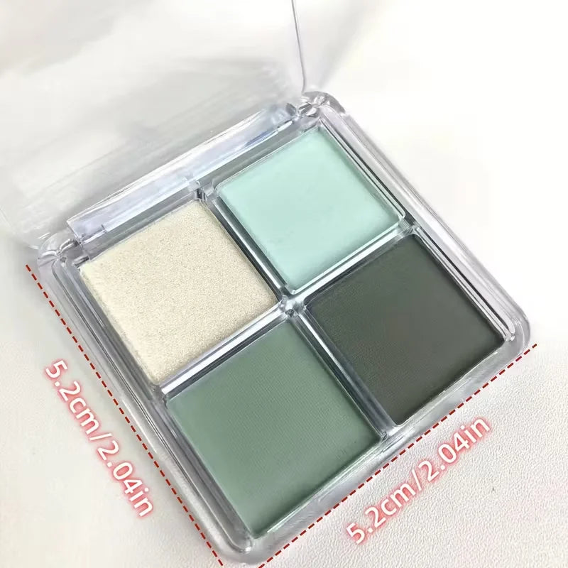 Qme 4-Color Green Matte Eyeshadow Palette | Korean Makeup Eyeshadow Palette Qme