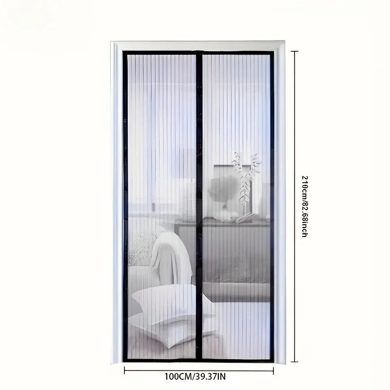 Magnetic Mosquito Screen Door Curtain – Black & Gold Slats Magnetic Door Screen Qme