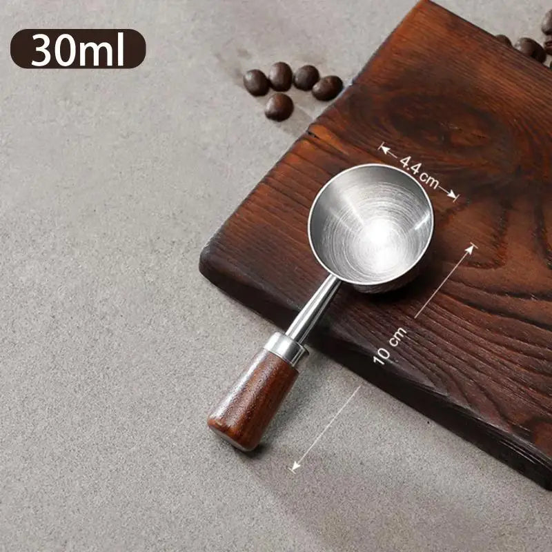 Walnut Wood & Stainless Steel Coffee Scoop Tablespoon Coffee Measuring Scoop Qme A2