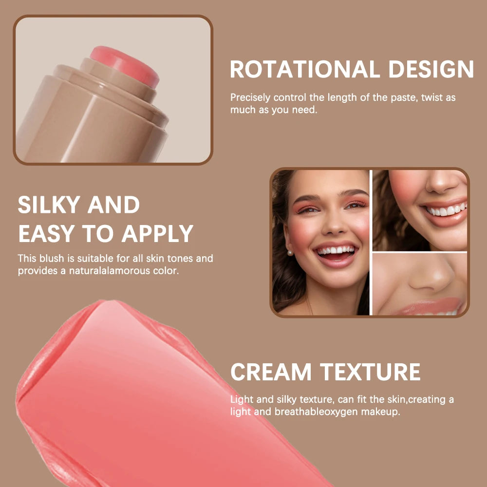 Lakerain Cream Blush Stick – Multi-Use Lip & Cheek Color Cream Blush Stick Qst