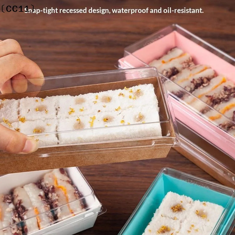 Rectangular Cake Roll & Pastry Boxes – 50 Pack | Paper Pastry Packaging Boxes Qme