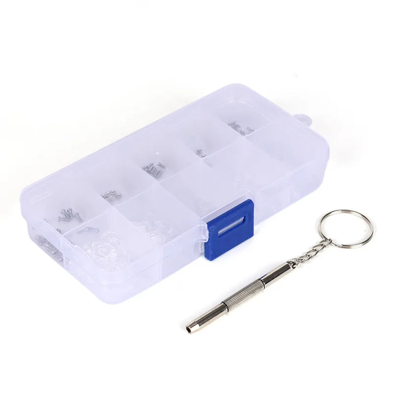 Eyeglass Repair Kit – Screws, Nose Pads & Screwdriver Set Eyeglass Repair Kit Qst 13x6.5cm White