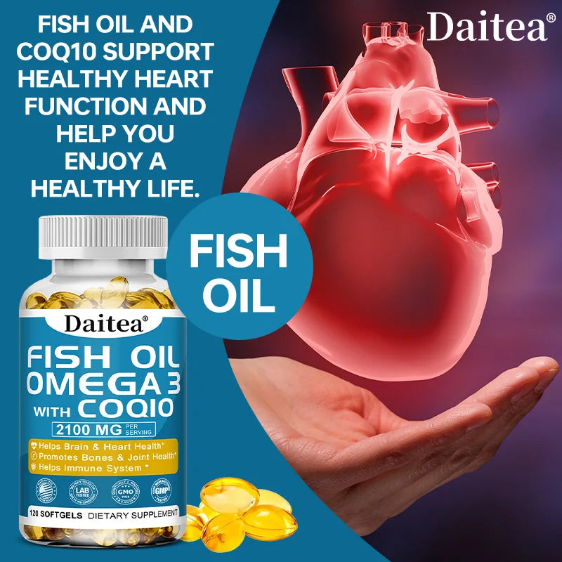 Wild Caught Omega-3 Fish Oil 2000mg | EPA & DHA Capsules Omega-3 Supplement Qst