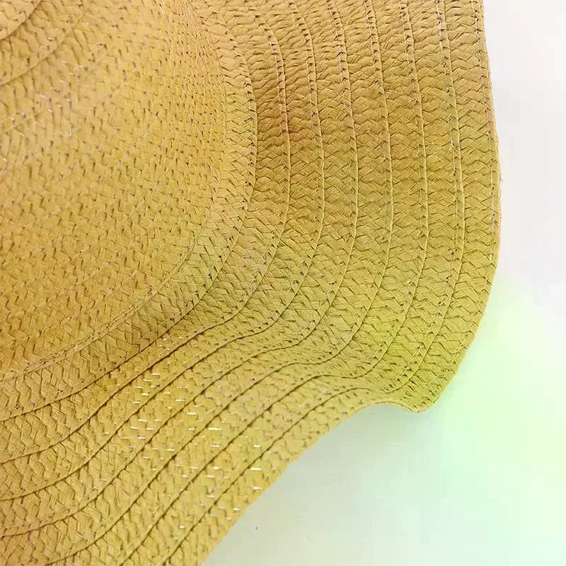 Women's Wide Brim Wavy Edge Straw Beach Hat | Sun Hat Wide Brim Sun Hat Qme