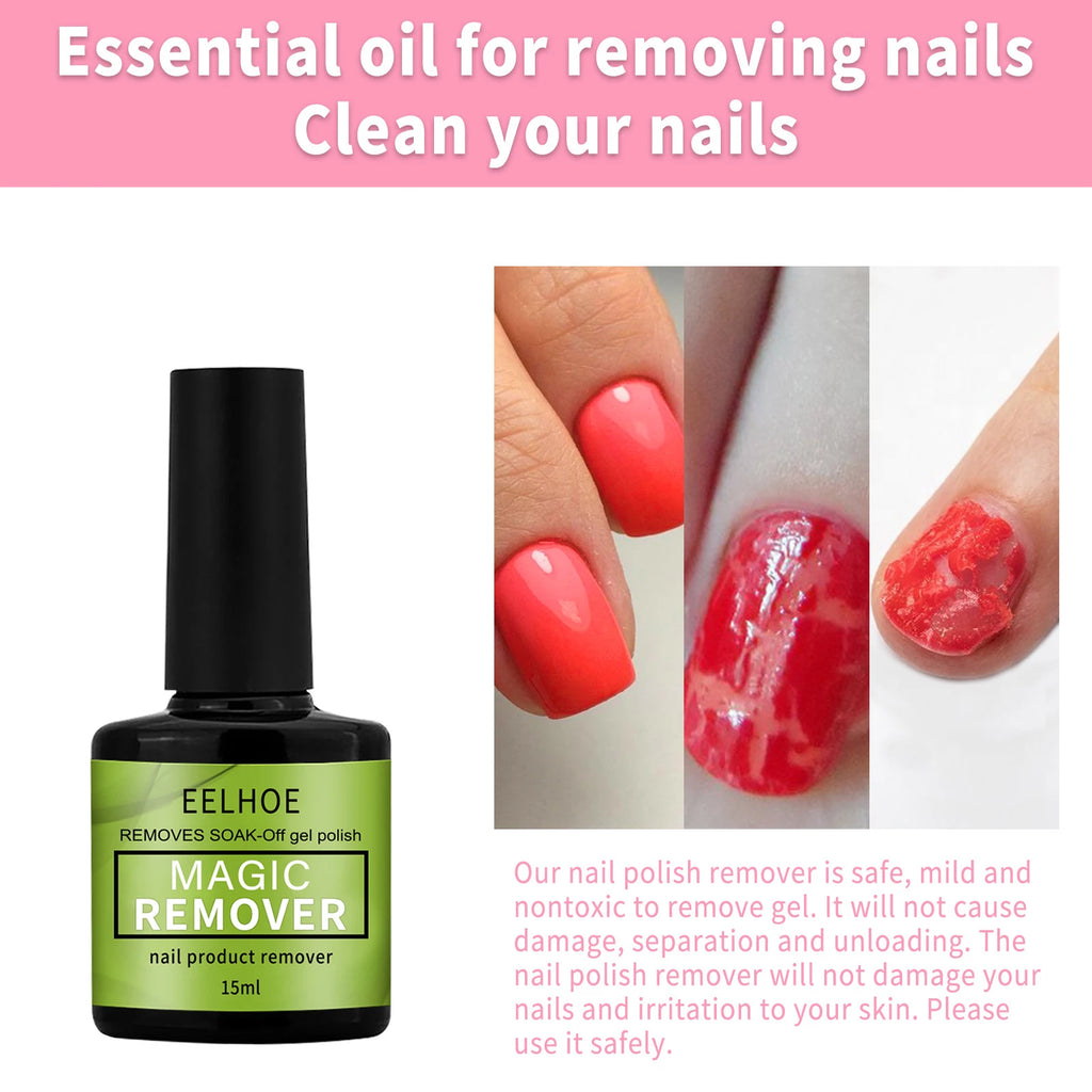 EELHOE Magic Nail Gel Remover – Fast Dissolve Polish & Glue Nail Gel Remover Qst