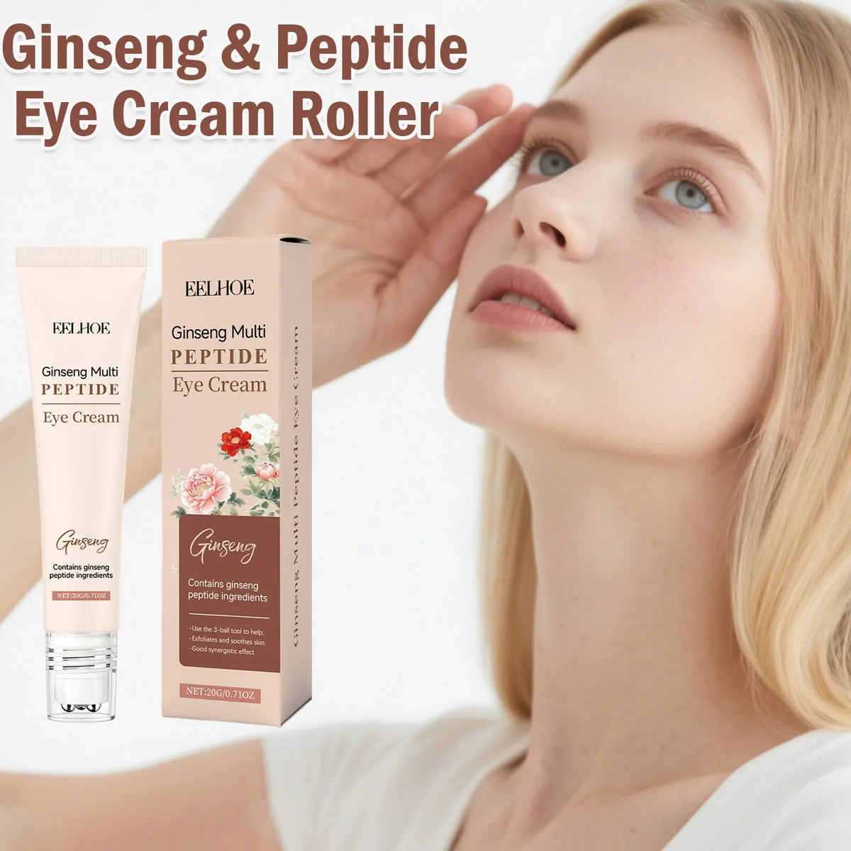Ginseng Polypeptide Roller Eye Cream – Firming & Brightening Roller Eye Cream Qme