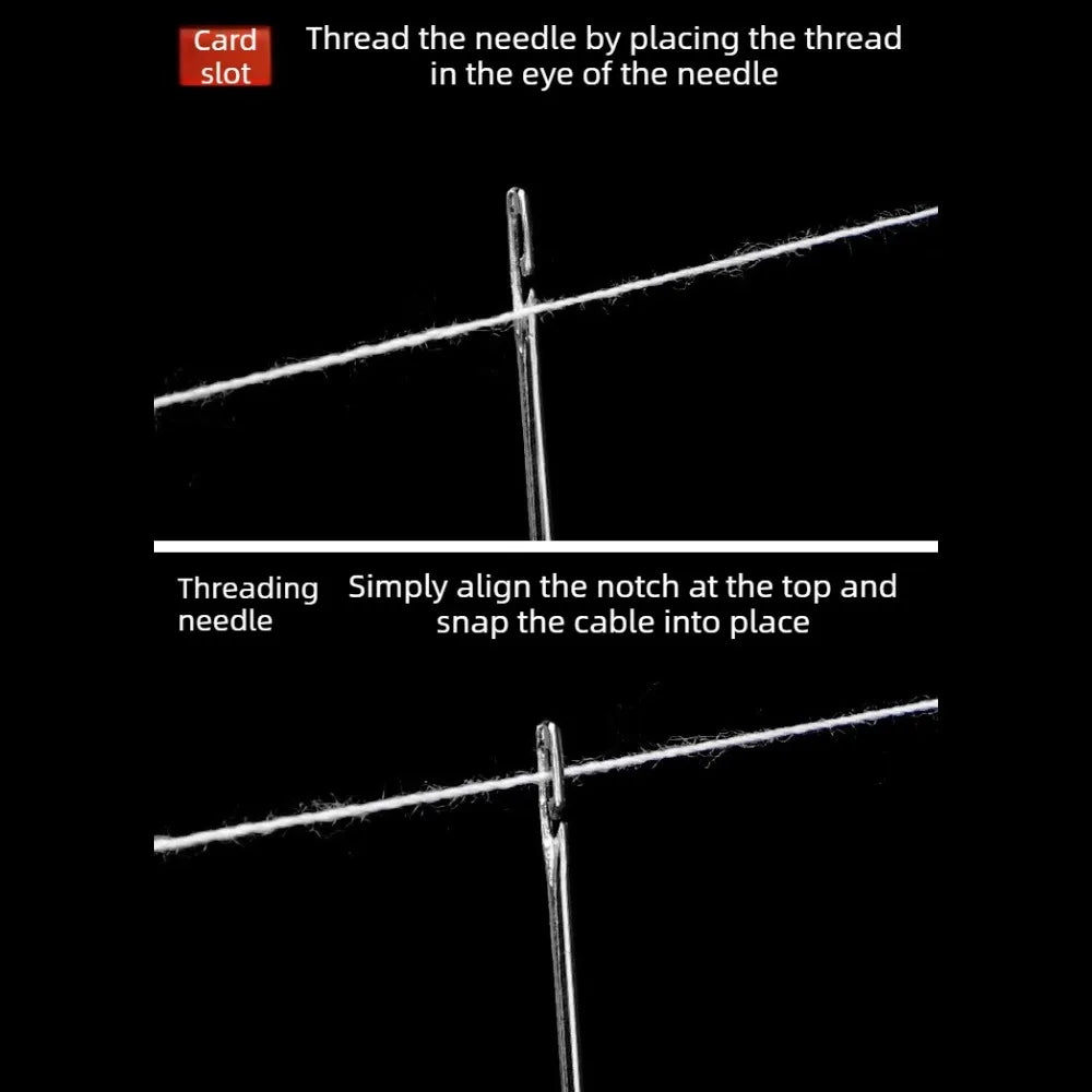 Self-Threading Sewing Needles Set of 12 – Stainless Steel Sewing Needles Qme