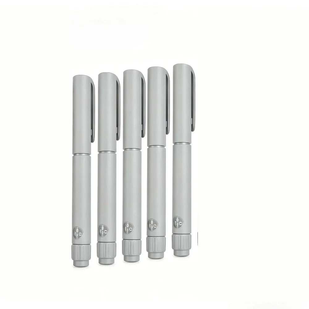 Disposable Sterile Rotary Injection Pens – 60U Adjustable (5/10 Pack) Injection Pen Qst 5PCS-Gray White