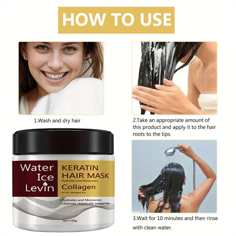 Keratin Collagen Hair Mask – Oil Control Moisturizer 100g Hair Mask Conditioner Qme