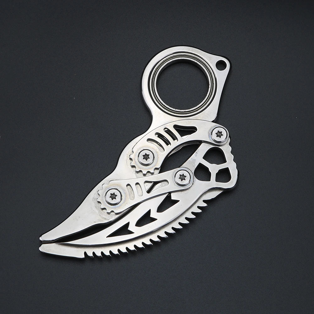 XUAN FENG Silver Folding Knife | 9CR17MOV Steel, Bearing Pivot Folding Pocket Knife Qst