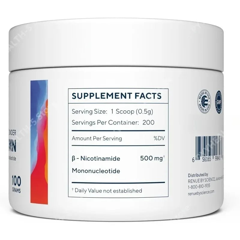 NMN Powder 100g – Nicotinamide Mononucleotide 500mg Per Serving NMN Supplement Powder Qst