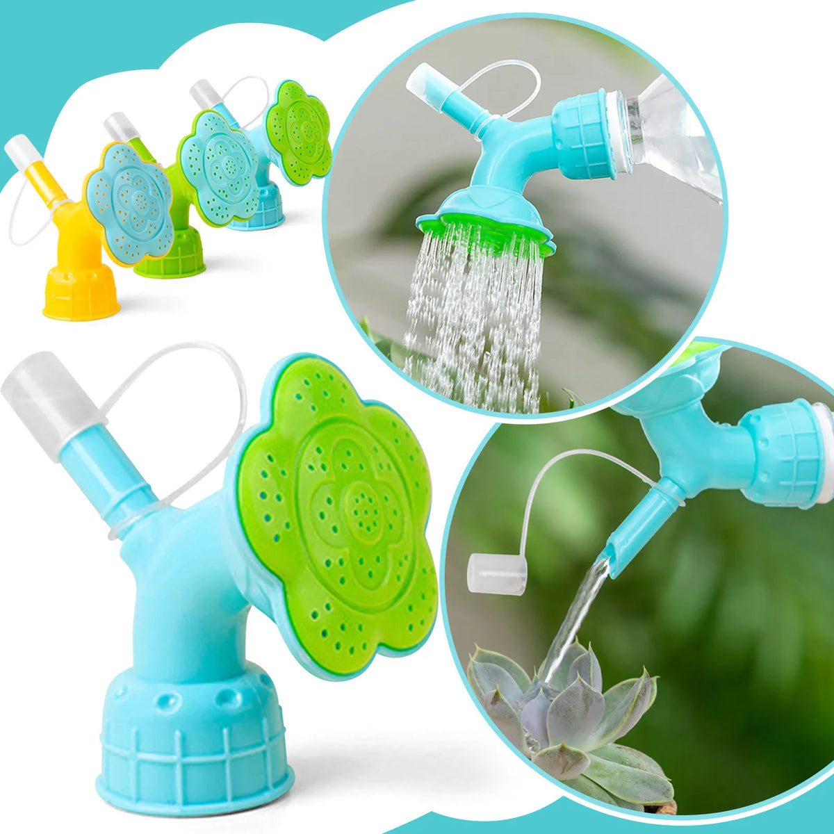 Double Head Bottle Watering Spout – Portable Garden Irrigator Bottle Watering Spout Qme