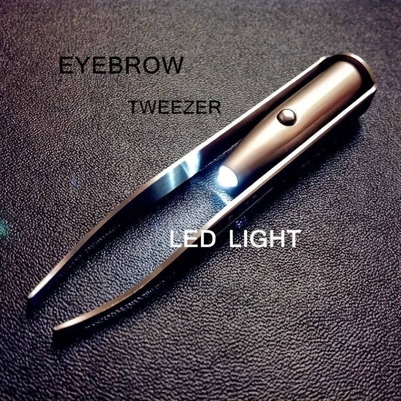 LED Light Precision Brow Tweezers | Portable Makeup Tool LED Brow Tweezers Qme