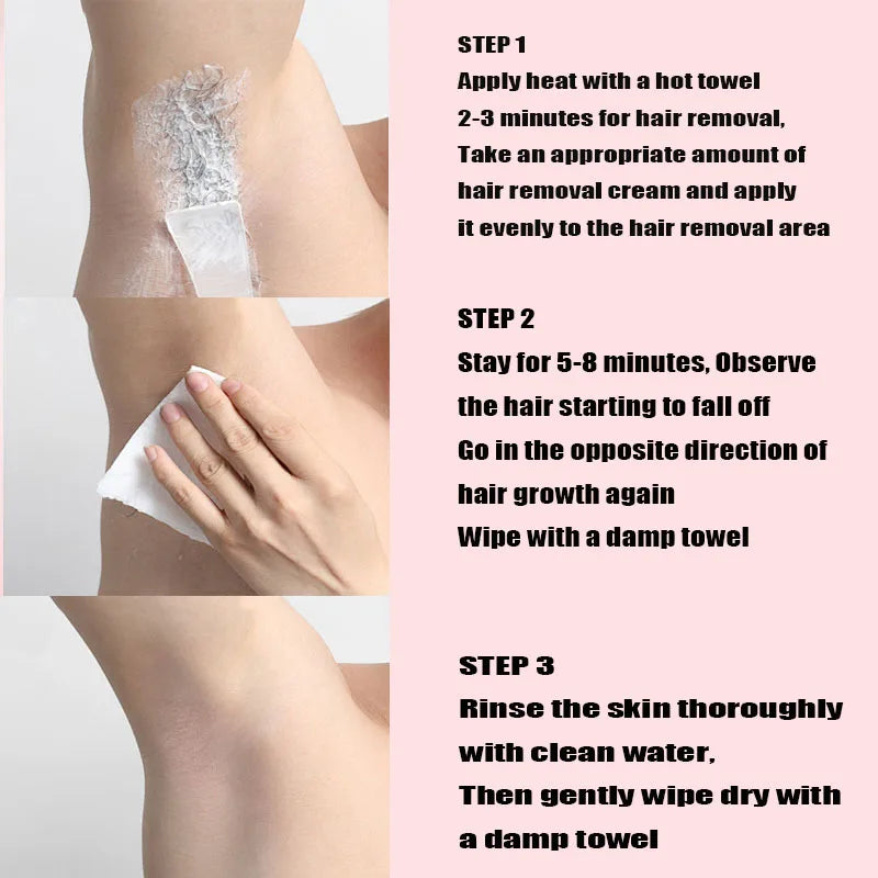 3-Minute Hair Removal Cream with Growth Inhibitor | Face & Lip Hair Removal Cream Qme