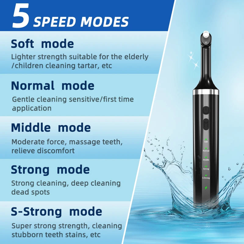 Electric Tooth Polisher Kit – 5 Modes, Tartar Removal Electric Tooth Polisher Qst