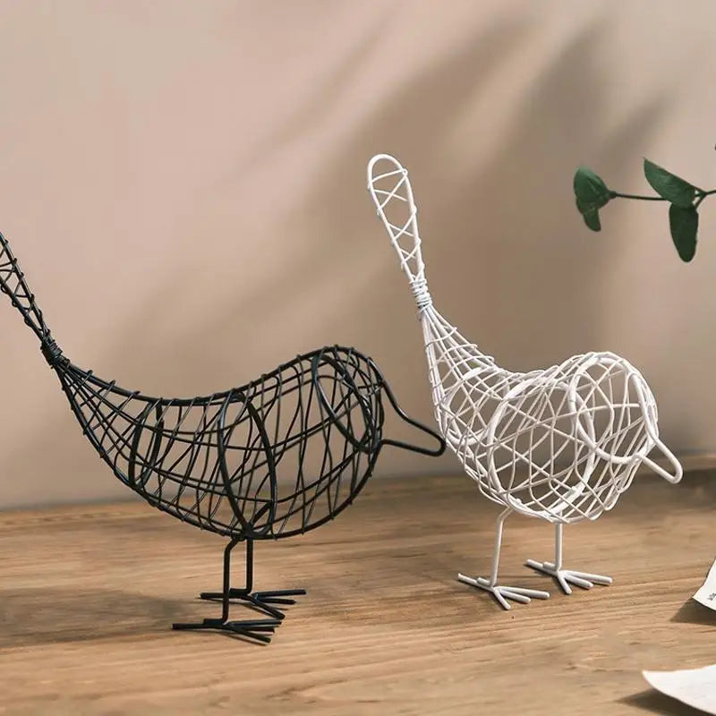 Minimalist Iron Hollowed Bird Sculpture – Home & Foyer Decor Decorative Bird Sculpture Qme