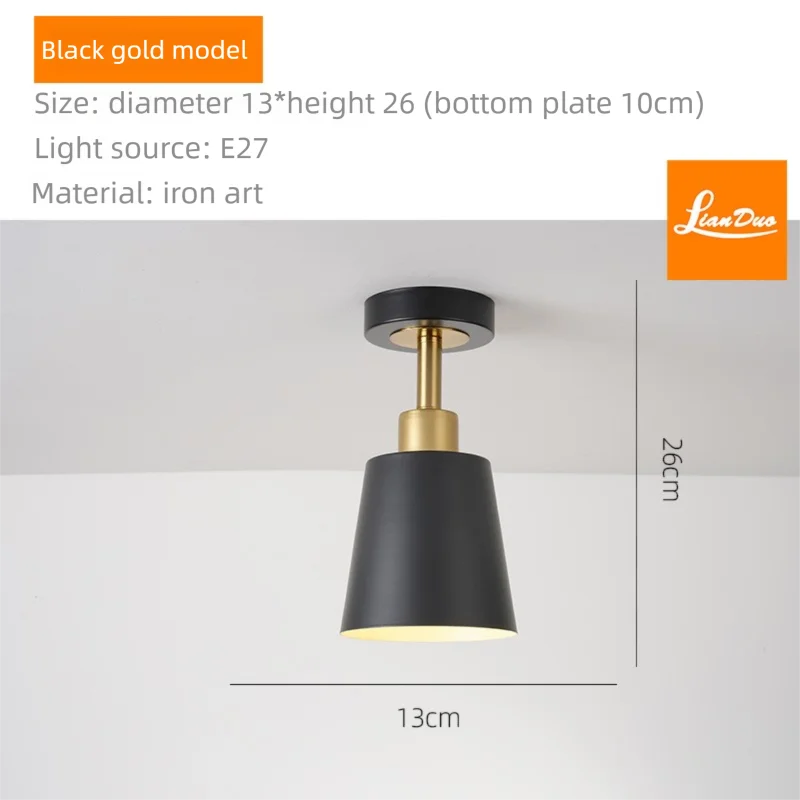 Nordic LED Ceiling Light – Corridor, Bedroom & Study Lamp LED Ceiling Light Qme black