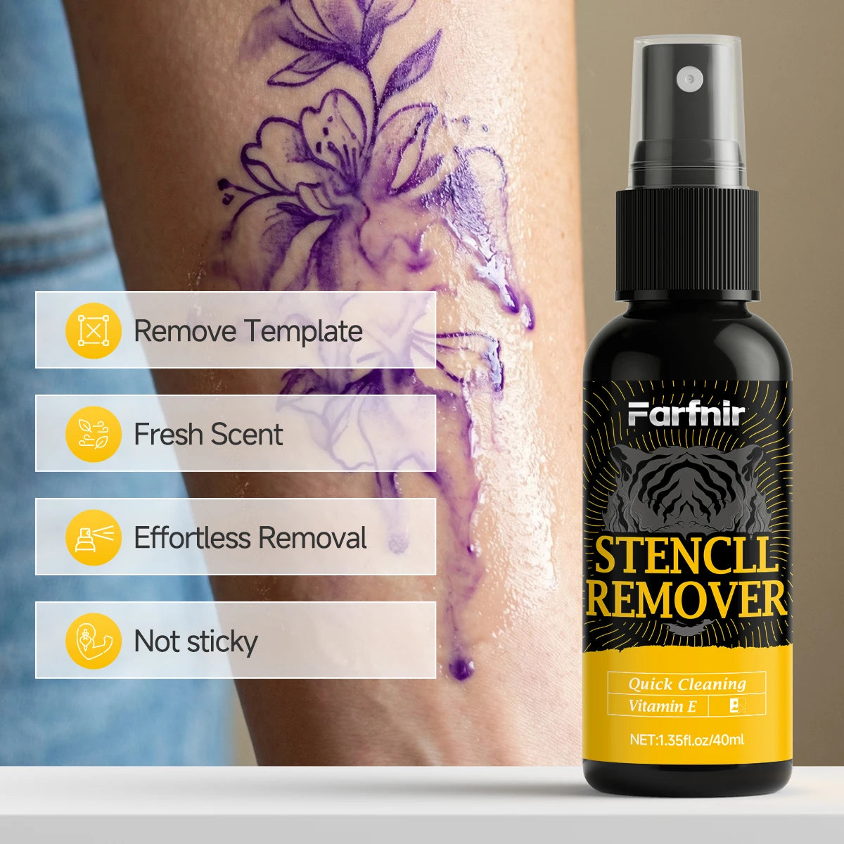 Stencil Remover Spray – Gentle Cleanser for All Skin Types Stencil Remover Spray Qst