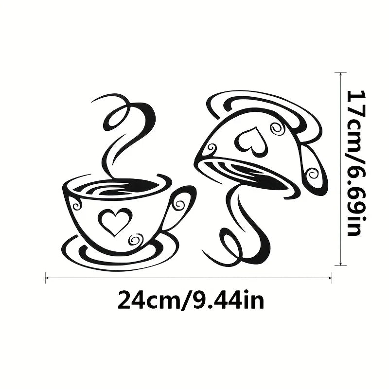 Coffee Cup Wall Sticker – Home Kitchen Decoration Decal Wall Decoration Sticker Qme