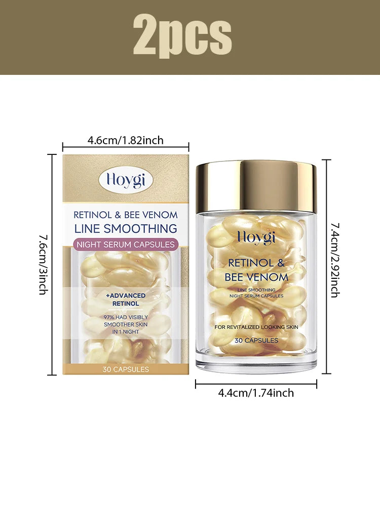 Hoygi Retinol & Bee Venom Face Serum Capsules – Firm & Hydrate Face Serum Capsules Qst 2pcs