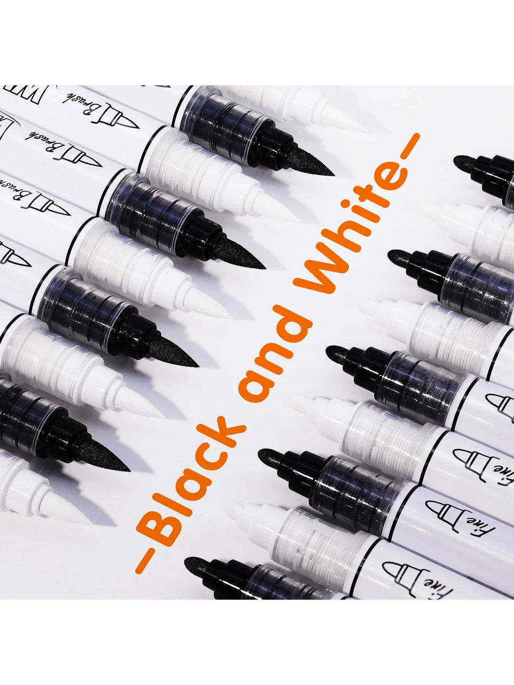 Dual Tip Permanent Acrylic Paint Pens – Black & White Set Acrylic Paint Pens Qme