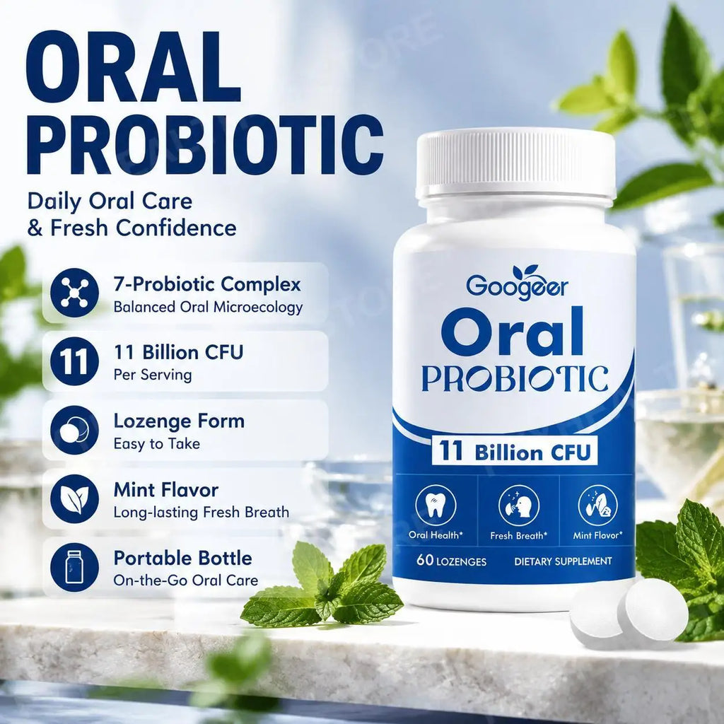 Googeer Oral Probiotic Lozenges 11B CFU Mint Flavor – 60ct Oral Probiotic Lozenges Qst