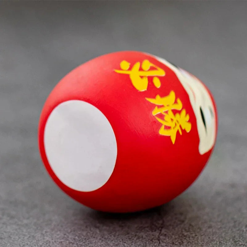 Japanese Daruma Doll Ornament | Luck & Prosperity Resin Decor Decorative Figurine Qme
