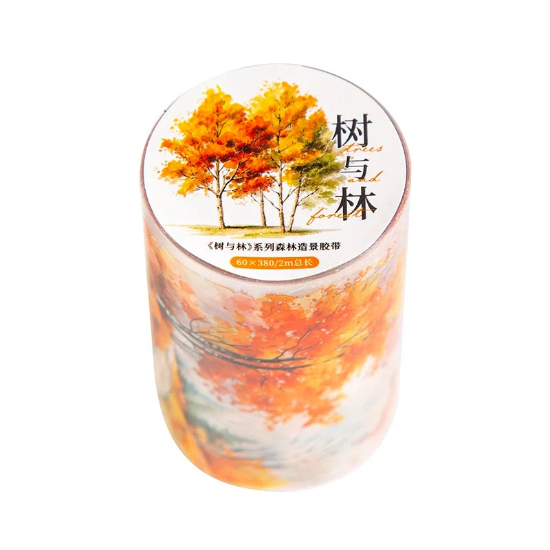 Forest PET Decorative Tape 60mm×2m | Scrapbooking & Journaling Decorative Craft Tape Qme