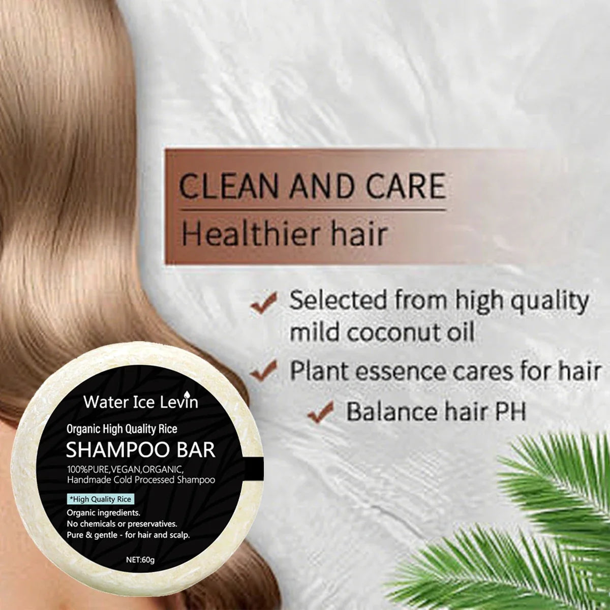 Organic Rice Shampoo Bar – Shea Butter & Coconut Oil Solid Shampoo Bar Qme
