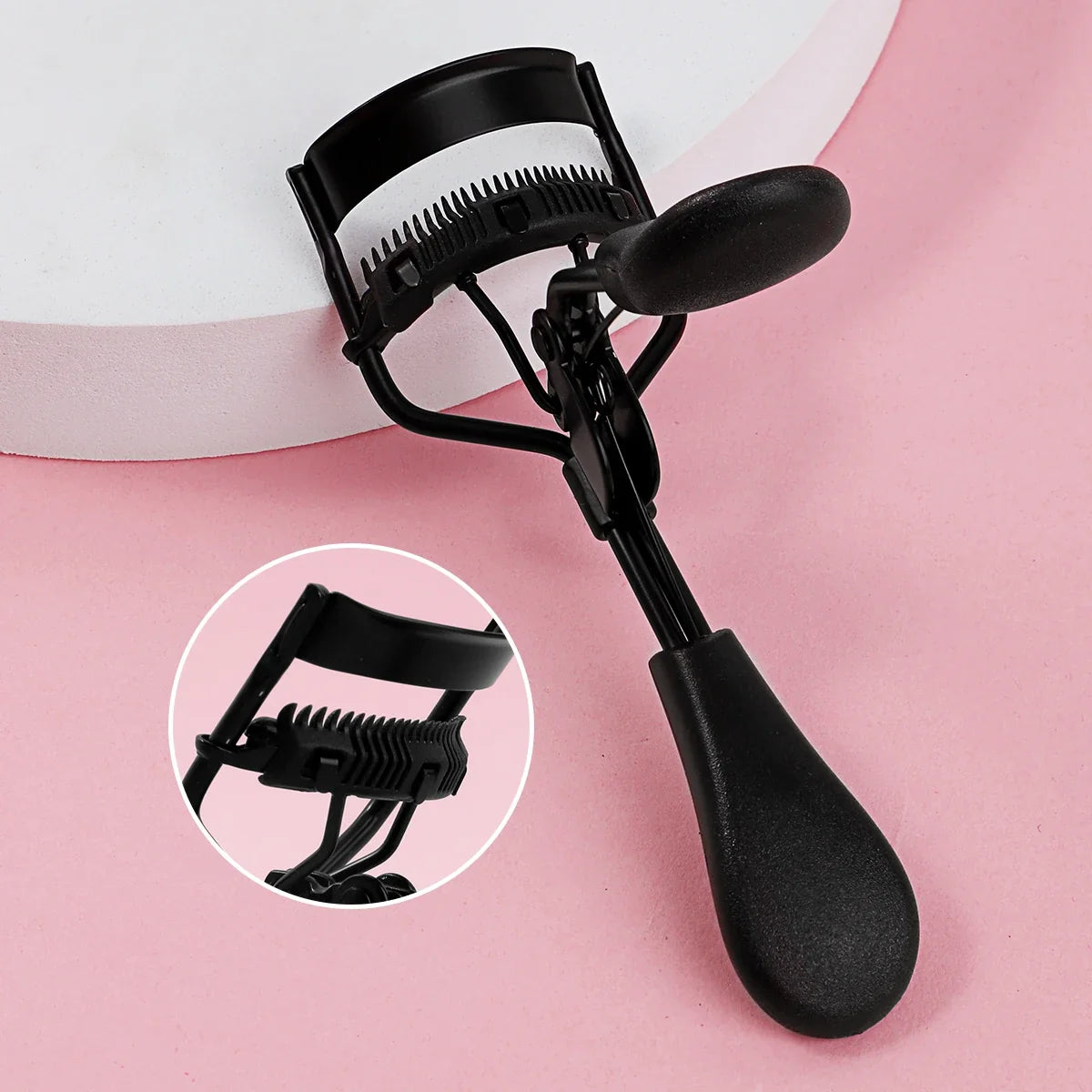 Stainless Steel Eyelash Curler & Comb | Long-Lasting Lift Eyelash Curler Qme black