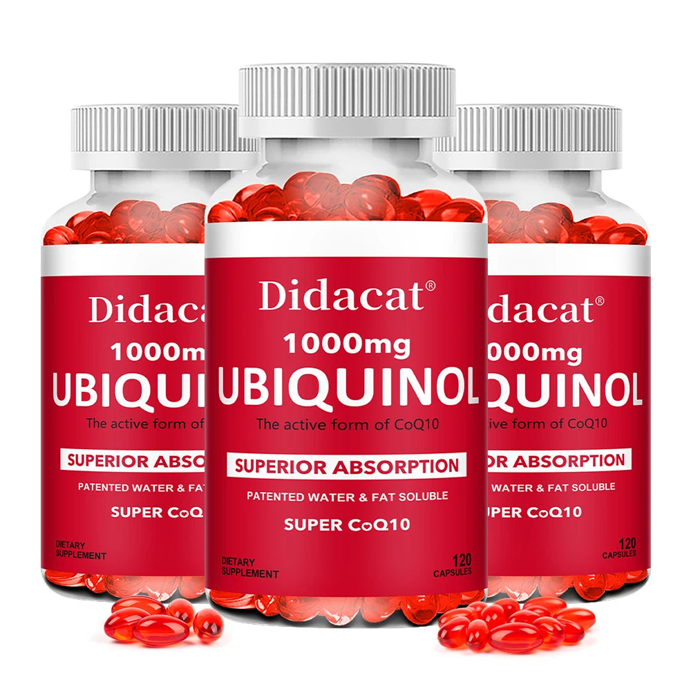 VITALXTRA Ubiquinol CoQ10 1000mg Softgels | Active Form CoQ10 Supplement Qst 120 count-3 bottle