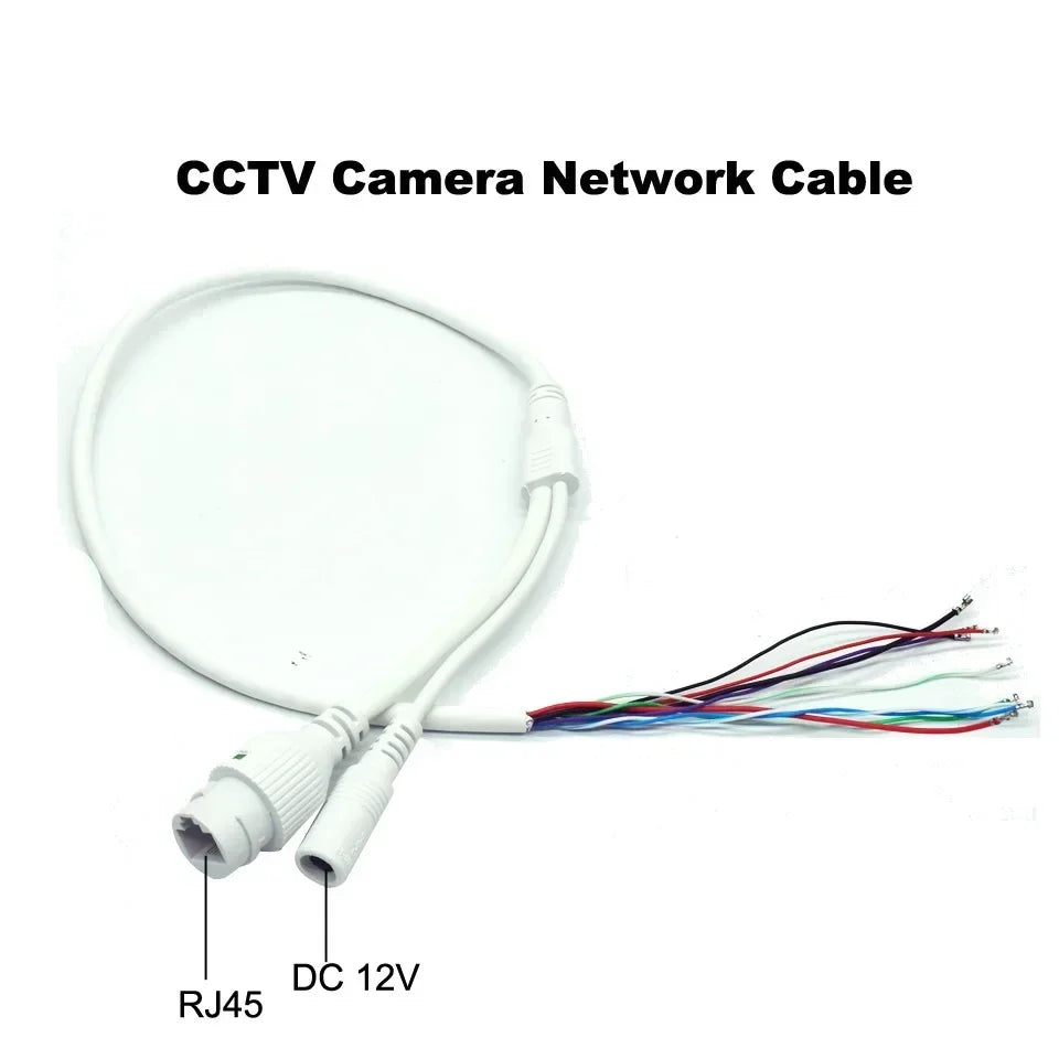 IP Camera RJ45 Network Cable DC 12V Power – CCTV Replacement CCTV Network Cable Qme white color 5pcs