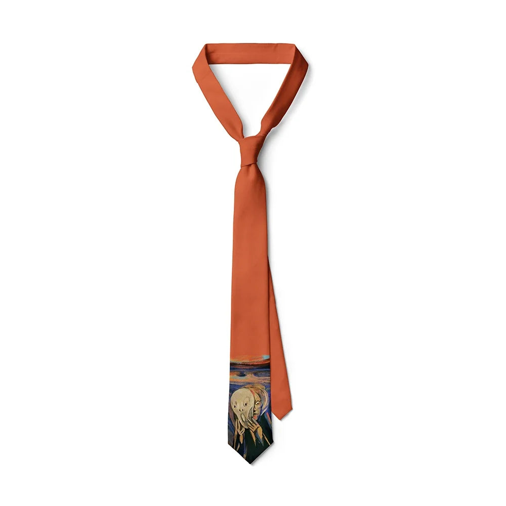 Screaming Sailing Cat Novelty Necktie – Funny Men's Print Tie Novelty Print Necktie Qme type3
